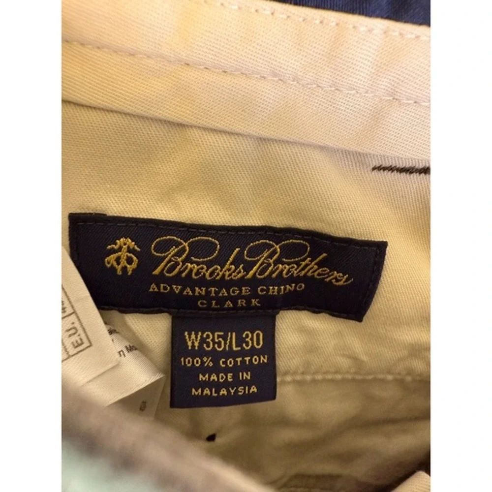 Brooks Brothers‎ Pants Mens 35x30 Green Flat Front Advantage Chino Clark Dress